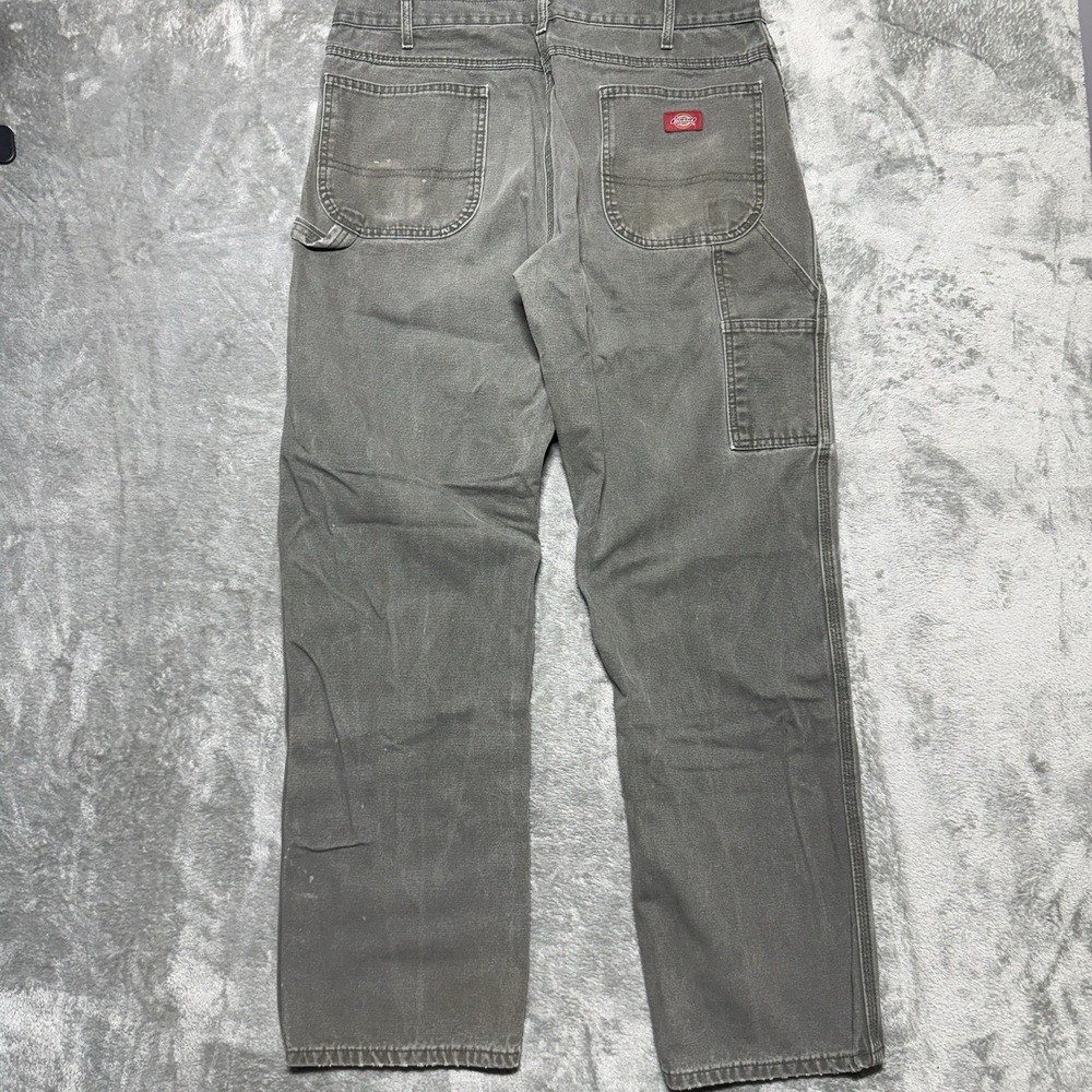 Vintage Y2K Dickies Green Olive Carpenter Pants 38x34 Faded Distressed